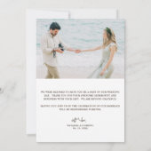 Elegante 2 foto bruiloft dank u kaart (Achterkant)