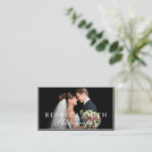 Elegante 2 foto collage bruiloft fotograaf zwart visitekaartje (Staand voorkant)