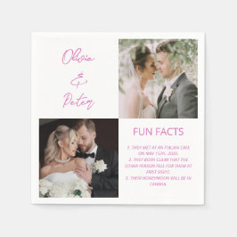 Elegante 2 Foto Eenvoudige Koppel Leuke Feiten Bru Servet