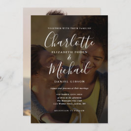 Elegante 2 Foto Handtekening Script Bruiloft Kaart