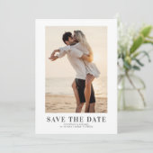 Elegante 2 Foto Huwelijk Save The Date (Staand voorkant)