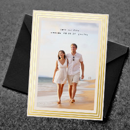 elegante 2 foto save the date minimale gouden lijs folie uitnodiging