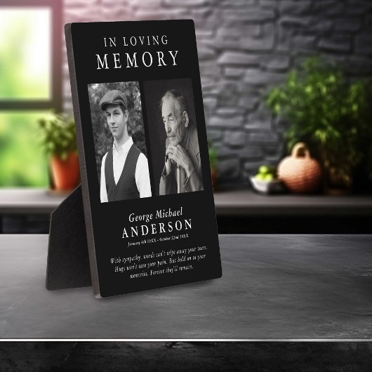 Elegante 2 foto 'Ter liefdevolle herinnering' herd Fotoplaat