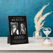 Elegante 2 foto 'Ter nagedachtenis' herdenking Fotoplaat (Zijkant)