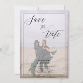 Elegante 2 foto's collage opslaan de datum bruilof save the date (Voorkant)