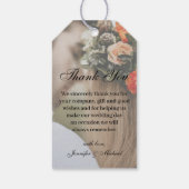 Elegante 2 foto's Modern script bruiloft dank u Cadeaulabel (Achterkant)