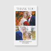 Elegante 2 foto's Moderne Dank u bruiloft magneet (Voorkant)