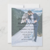 Elegante 2 foto's QR Code RSVP bruiloft uitnodigin (Voorkant)