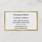 Elegante 2-zijdige Faux Gold Border Visitekaartje (Achterkant)