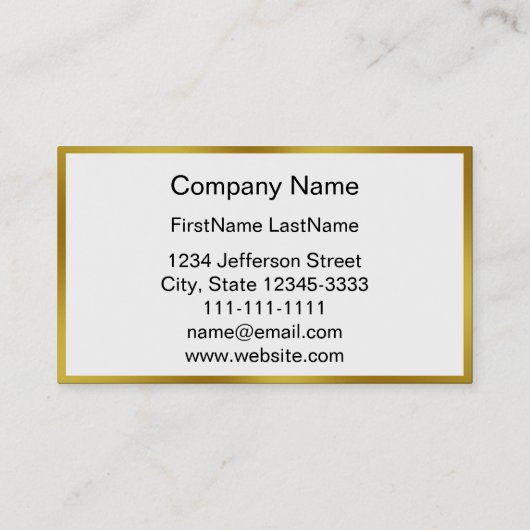 Elegante 2-zijdige Faux Gold Border Visitekaartje (Achterkant)