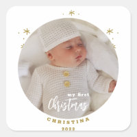 Elegante 2-zijdige Mijn Eerste Kerst Baby Foto