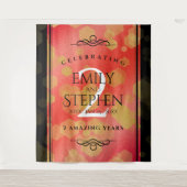 Elegante 2e granaat bruiloft jubileumviering wandkleed (Voorkant)