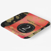 Elegante 2e granaat Huwelijksjubileumviering Papieren Bordje (Gebogen)