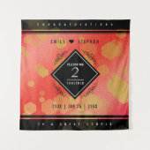 Elegante 2e granaat huwelijksjubileumviering wandkleed (Voorkant)