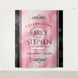 Elegante 2e huwelijksverjaardag in Roze Kwarts Wandkleed