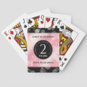 Elegante 2e huwelijksverjaardag met Roze Kwarts Pokerkaarten (Achterkant)