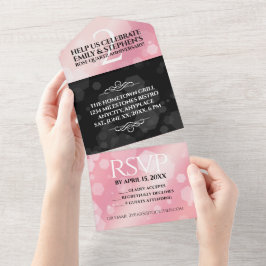 Elegante 2e Roze Kwarts Huwelijksverjaardag All In One Uitnodiging
