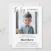 Elegante 2e verjaardag uitnodigingen Boy Photo (Voorkant)