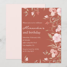 Elegante 2e verjaardagsuitnodigingen Floral Chic