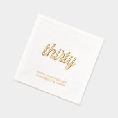 Elegante 30e bruiloft Jubileum Gold Foil servetten (Links)