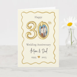 Elegante 30e bruiloft Jubileum Kaart - Mama & Dad