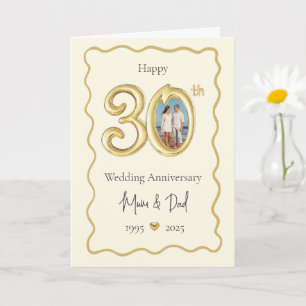 Elegante 30e bruiloft Jubileum Kaart - Mama & Dad