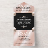 Elegante 30e bruiloftsjubileum met parels gevierd all in one uitnodiging (Binnen)