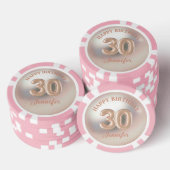 Elegante 30e Happy Birthday roos Gold Luxury Chiqu Poker Chips (Opstapeling)