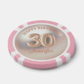 Elegante 30e Happy Birthday roos Gold Luxury Chiqu Poker Chips (Enkel)