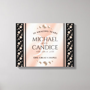 Elegante 30e parelhuwelijk jubileumviering canvas afdruk