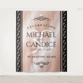 Elegante 30e Parelhuwelijk Jubileumviering Wandkleed (Voorkant)