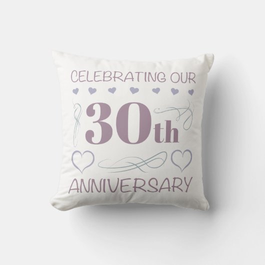 Elegante 30e trouwjubileum paars kussen (Voorkant)