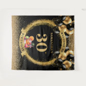 Elegante 30e verjaardag Black Gold Party Achtergro Wandkleed (Voorkant (horizontaal))