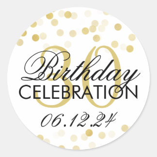 Elegante 30e verjaardag Gouden folie Glitter Light Ronde Sticker