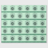 Elegante 30e verjaardag groene glitter met strepen cadeaupapier (Vlak)