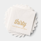 Elegante 30e verjaardag moderne gouden folie serve folie servetten (Insitu (Gestapeld))