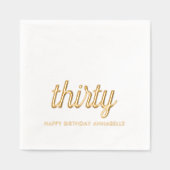 Elegante 30e verjaardag moderne gouden folie serve folie servetten (Voorkant)