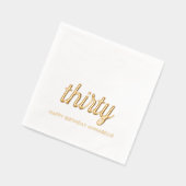 Elegante 30e verjaardag moderne gouden folie serve servetten (Links)