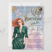 Elegante 30e verjaardag Nodig Shabby Chic Roze, Go Kaart (Voorkant)