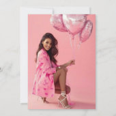 Elegante 30e verjaardag roos gouden blush foto kaart (Achterkant)