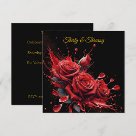 Elegante 30e verjaardag - Rozen in bloei Kaart