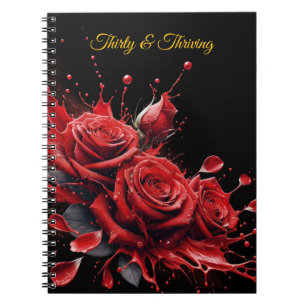 Elegante 30e verjaardag - Rozen in bloei Notitieboek