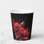 Elegante 30e verjaardag - Rozen in bloei Papieren Bekers (Achterkant)