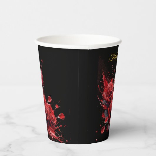 Elegante 30e verjaardag - Rozen in bloei Papieren Bekers (Rechts)