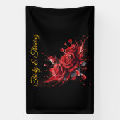 Elegante 30e verjaardag - Rozen in bloei Spandoek (Verticaal)