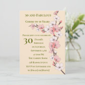 Elegante 30e verjaardag uitnodiging Floral Design (Staand voorkant)
