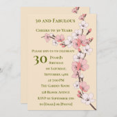 Elegante 30e verjaardag uitnodiging Floral Design (Voorkant / Achterkant)