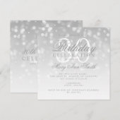 Elegante 30e verjaardag Zilveren Bokeh Sparkle Lig Kaart (Voorkant / Achterkant)