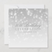 Elegante 30e verjaardag Zilveren Bokeh Sparkle Lig Kaart (Achterkant)
