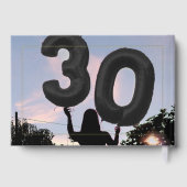 Elegante 30e verjaardagsfeest grens zwart goud fol gastenboek (Achterkant)